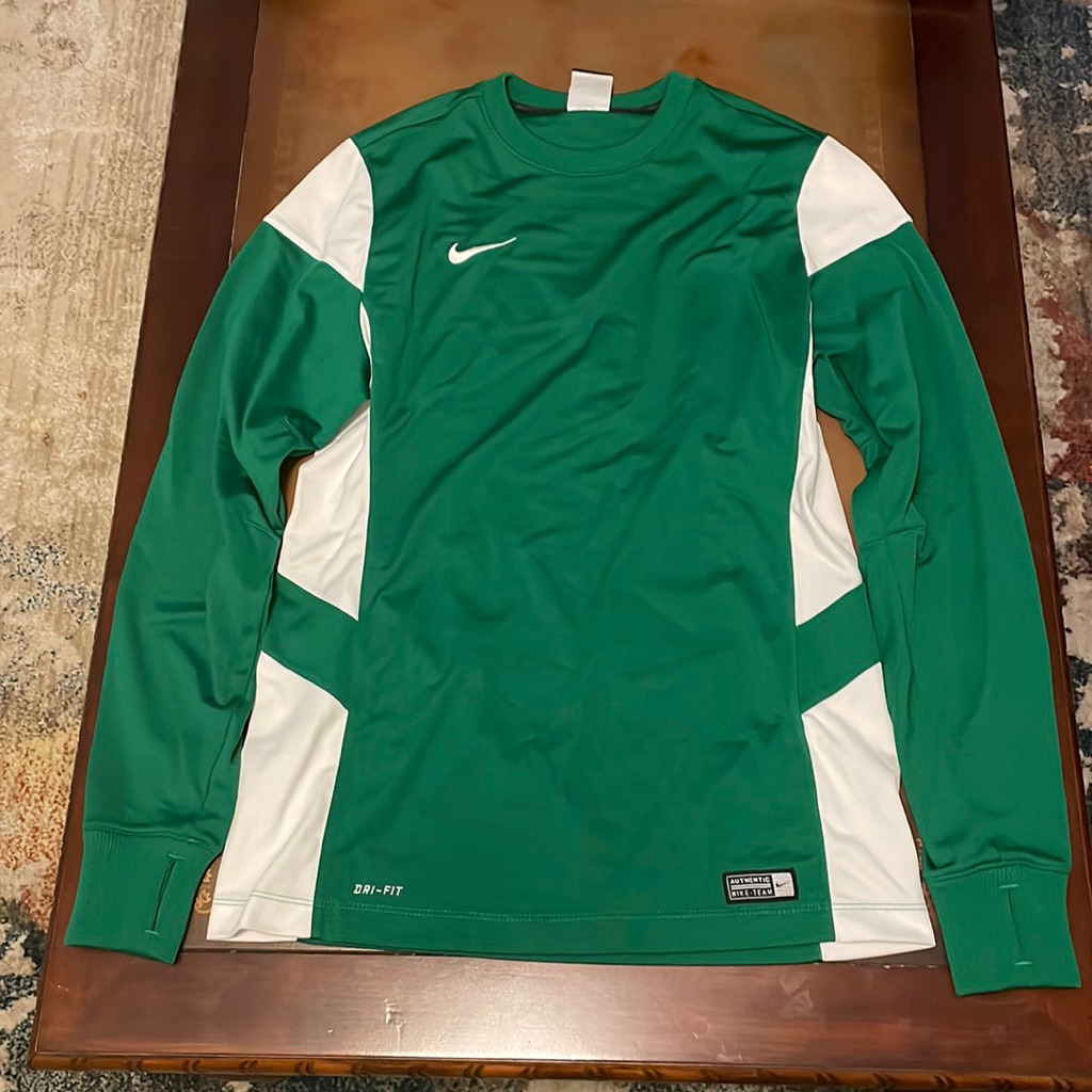 Nike Soccer Long Sleeve Dry Fit Green Size Medium